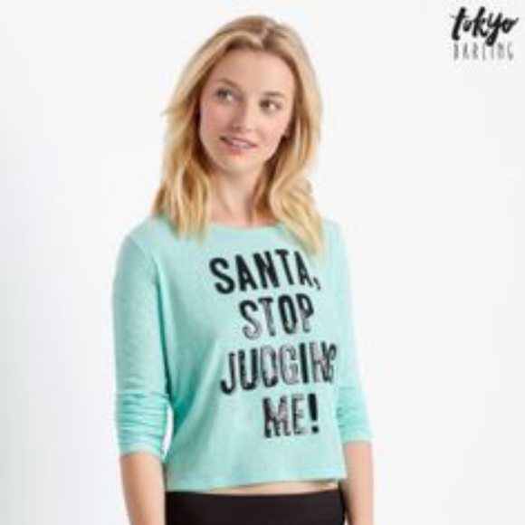 Tokyo Darling Aero "Santa, Stop Judging Me!" Shirt - Picture 1 of 7